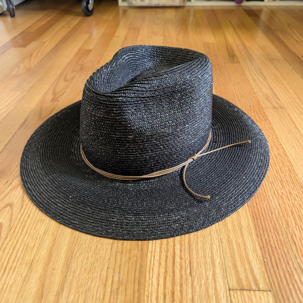 Black Straw Fedora Hat